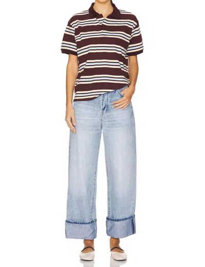 Pistola Ryder High Rise Cuffed Straight Jeans In Essex In Blue