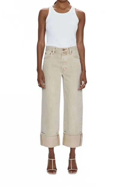 Pistola Ryder High Rise Cuffed Straight Pants In Oat In Gray