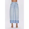 Pistola Ryder High Rise Cuffed Straight Jeans In Essex In Blue