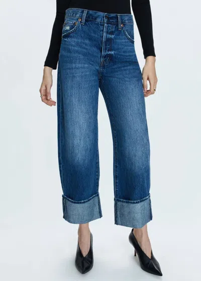 Pistola Ryder High Rise Cuffed Straight Leg Jean In Fulton In Blue