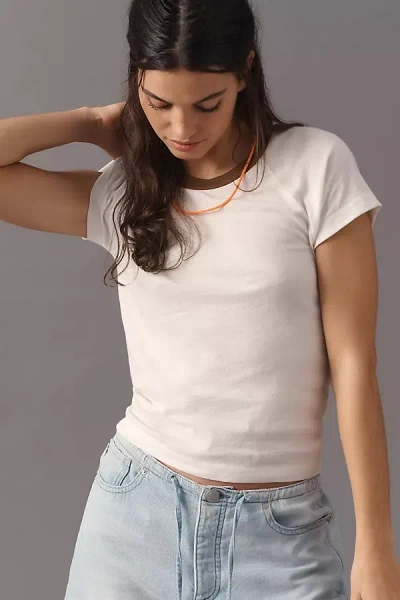 Pistola Ryn Cotton Shrunken Raglan Tee In White