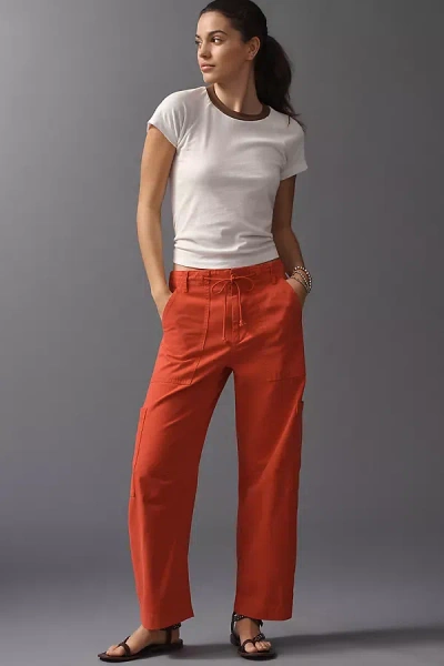 Pistola Sabrina Curve Utility Chino Pants In Orange