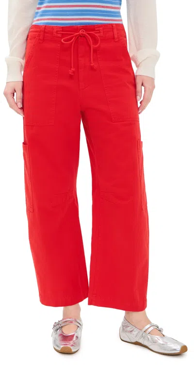 Pistola Sabrina Curved Utility Pants Maraschino In Red
