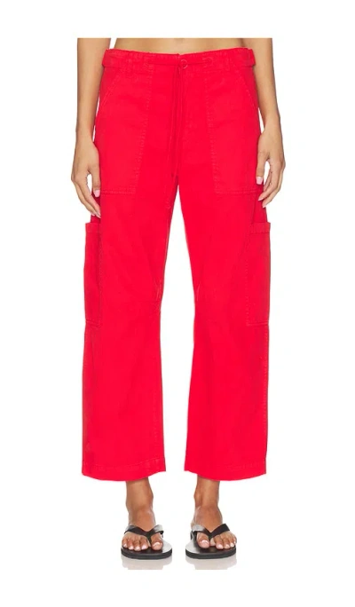 Pistola Sabrina Curved Utility Pants In Red