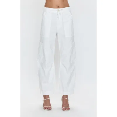 Pistola Sabrina High Waist Barrel Twill Utility Pants In White