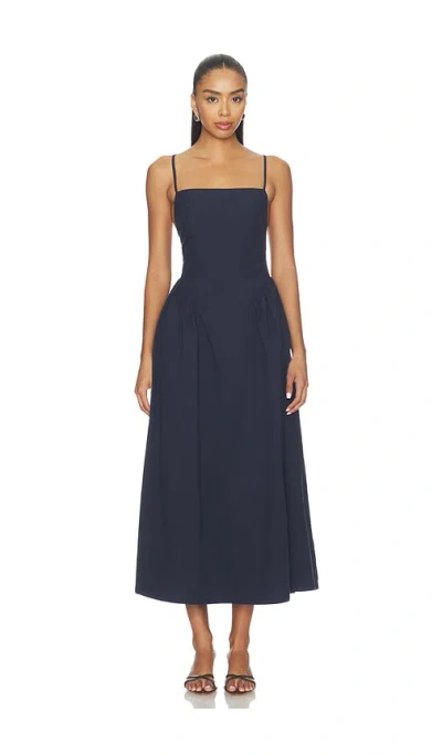 Pistola Sadee Cotton Poplin Midi Dress In Blue