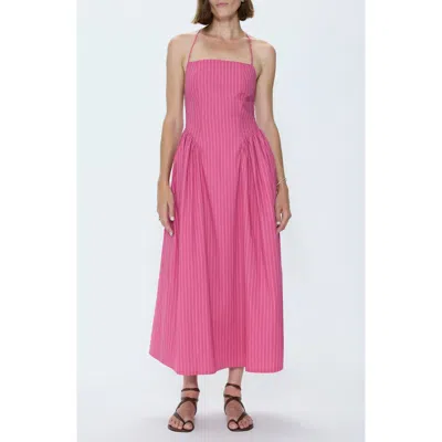 Pistola Sadee Midi Dress In Magenta Stripe In Pink