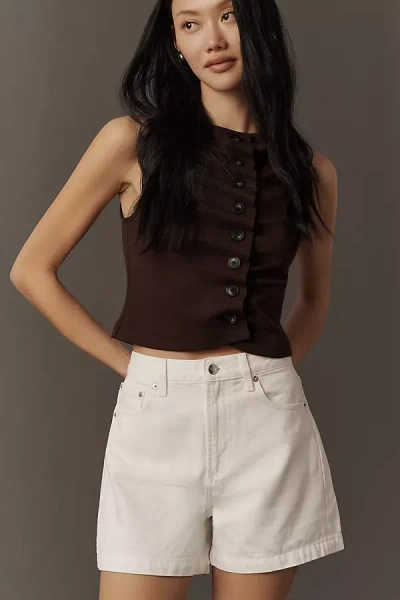 Pistola High Waist Denim Shorts In White