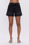 Pistola Saige High Waist Denim Shorts In Black