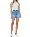 Pistola Saige High Waist Denim Shorts In French Riviera In Blue