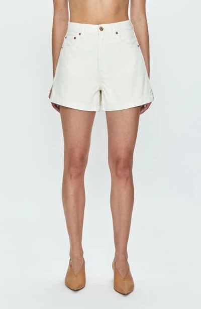 Pistola Saige High Rise Short In Eggshell In White