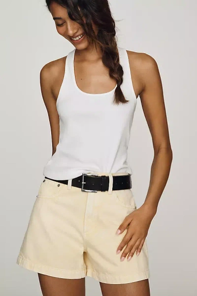 Pistola Saige High-rise A-line Denim Shorts In Neutral