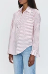 Pistola Samantha Button-up Shirt In Ruby Stripe