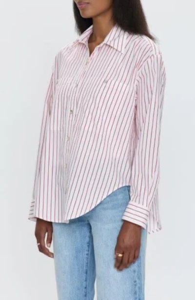 Pistola Samantha Button-up Shirt In Ruby Stripe
