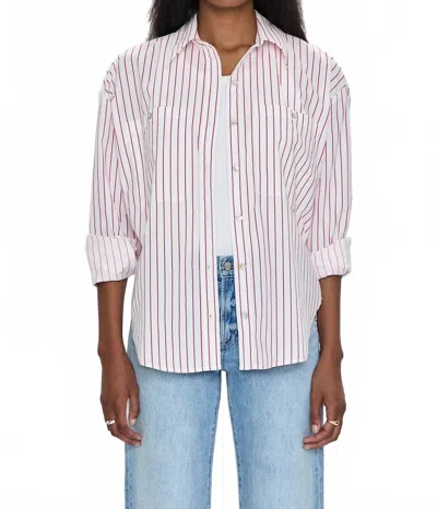 Pistola Samantha Relaxed Shirt In Ruby Stripe