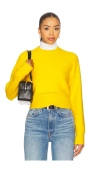 Pistola Sara Shrunken Crewneck Sweater In Gold
