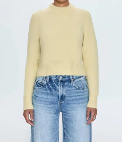 PISTOLA SARA SHRUNKEN CREWNECK SWEATER IN PALE YELLOW