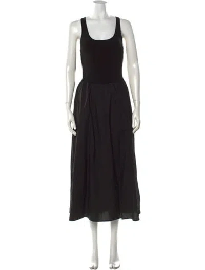 Pre-owned Pistola Scoop Neck Long Dress In Black