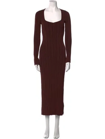 Pre-owned Pistola Scoop Neck Long Dress In Brown