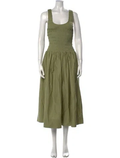 Pre-owned Pistola Scoop Neck Midi Length Dress W/ Tags In Green
