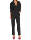 Pistola Selena Long Sleeve Pinch Waist Jumpsuit In Fade Black In Black