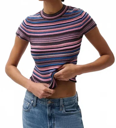 Pistola Selene Short-sleeve Sweater In Egyptian Blue Stripe In Multi