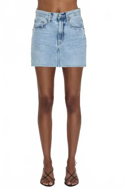 Pistola Skye Studded Denim Mini Skirt In Apollo In Blue