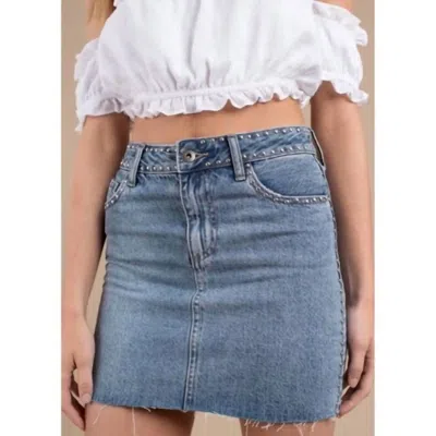 Pistola Skye Studded Denim Mini Skirt In Becoming In Blue
