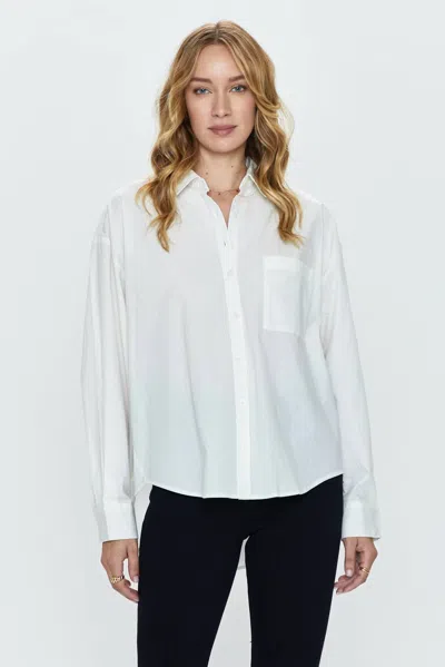 Pistola Sloane Button Down Shirt Top In Le Blanc In White