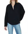 Pistola Sloane Oversized Button Down Shirt In Noir In Black