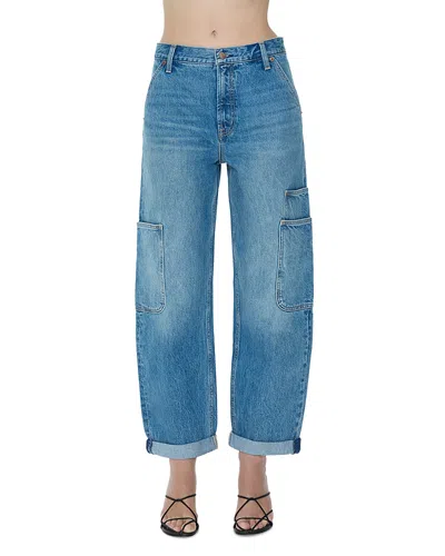 Pistola Sonny High Rise Multi Pocket Barrel Jeans In Coastal Fade In Blue