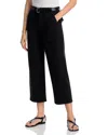 Pistola Sophia Stretch Cotton Ankle Wide Leg Pants In Black