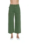 Pistola Sophia Stretch Cotton Ankle Wide Leg Pants In Green