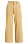 Pistola Sophia Stretch Cotton Ankle Wide Leg Pants In Dijon