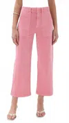 Pistola Sophia Twill Wide Leg Pants In Peony Pink In Pink