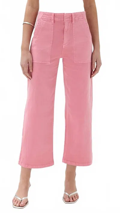 Pistola Sophia Twill Wide Leg Pants In Peony Pink