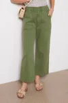Pistola Sophia Wide Leg Ankle Pants In Green In Green