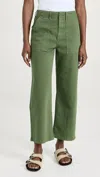 Pistola Sophia Wide Leg Cropped Ankle Pant In Basil In Green
