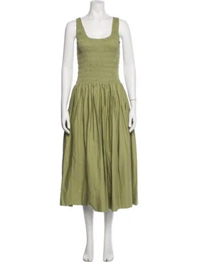 Pre-owned Pistola Square Neckline Long Dress In Green