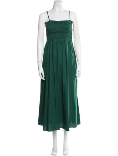 Pre-owned Pistola Square Neckline Long Dress In Green