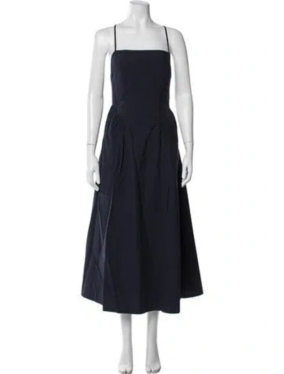 Pre-owned Pistola Square Neckline Midi Length Dress In Blue