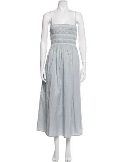 Pre-owned Pistola Square Neckline Midi Length Dress In Blue