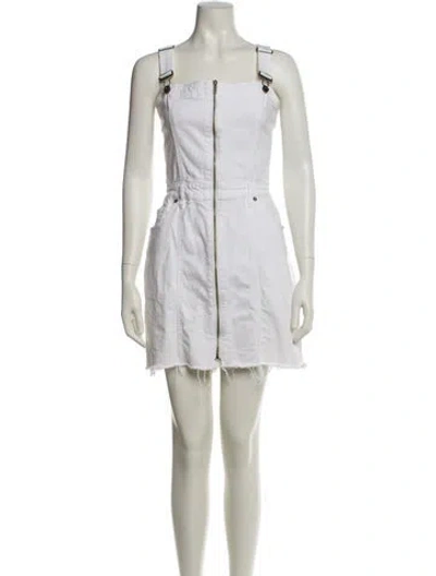 Pre-owned Pistola Square Neckline Mini Dress In White