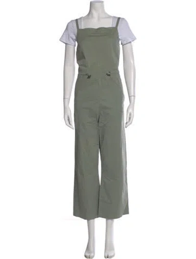 Pre-owned Pistola Square Neckline Overalls In Green