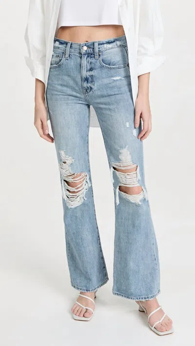 Pistola Stevie High Rise Flare Jeans In Palms Distressed