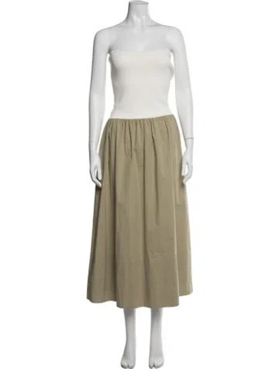 Pre-owned Pistola Strapless Midi Length Dress In Green
