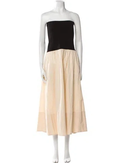 Pre-owned Pistola Strapless Midi Length Dress In Neutral