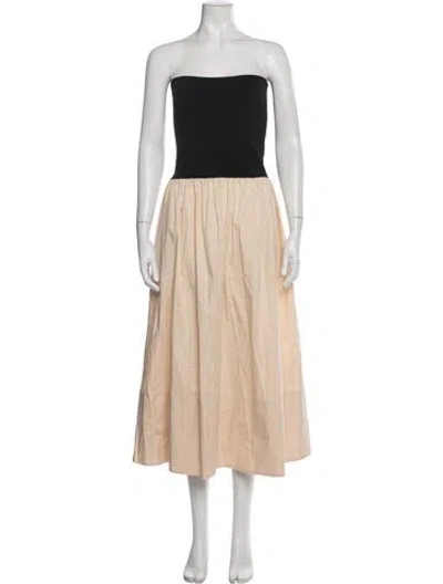 Pre-owned Pistola Strapless Midi Length Dress In Neutral