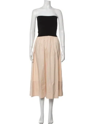 Pre-owned Pistola Strapless Midi Length Dress In Neutrals