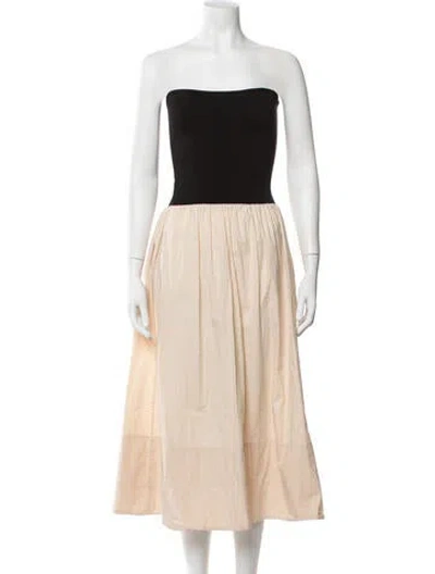 Pre-owned Pistola Strapless Midi Length Dress In Neutrals